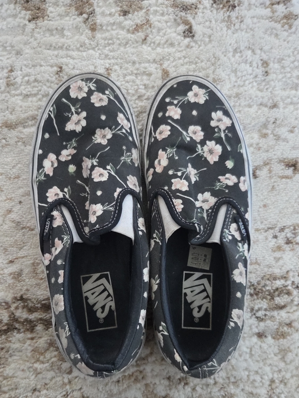 Vans Black Floral Women's Shoes